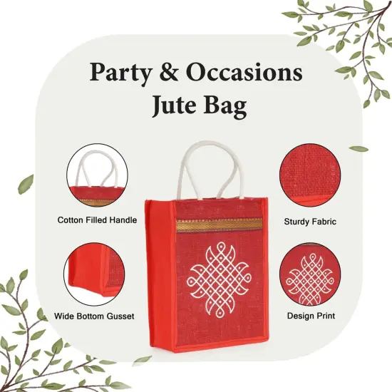 4ct Jute Bag Indian Wedding Favor Puja Return Gifts Burlap Gift Bags Eco-friendly Tote Bag Pooja Favors {4}