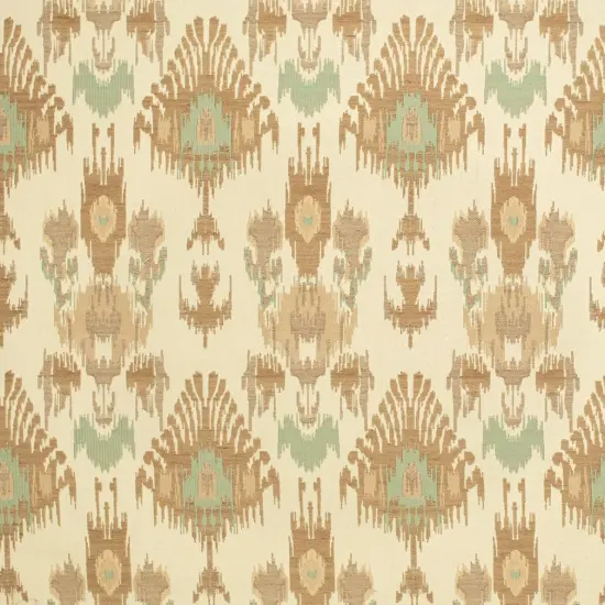 Seafoam - AquaTeal,beigeTaupe AbstractGeometric,global Upholstery Fabric 54 Inches" {1}