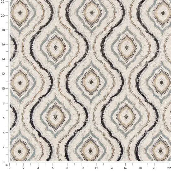 Oxford - Blue Abstract & Geometric Upholstery Fabric 54 Inches" {3}