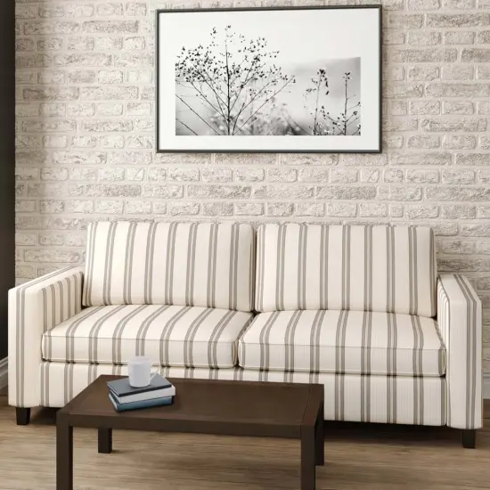 Stone - Gold & Yellow,Grey & Silver Stripe Upholstery Fabric 54 Inches" {3}