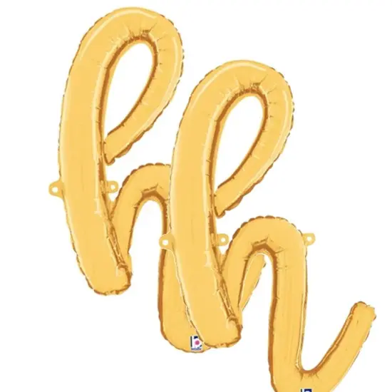 Betallic&reg; 24 inch Script Letter H Gold Air Fill Only {4}