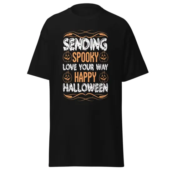 Spooky love happy halloween pumpkin t-shirt design {3}