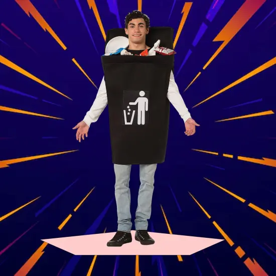 Funny Trash Can Adult Costume Tunic for Halloween Parties and Environmental Themes {1}