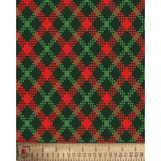 Christmas Tartan Plaid Cotton Fabric | By the Yard | Sewing and Crafting | 44 inches wide {1}