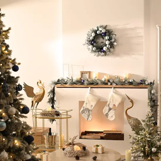 9 feet Pre-Lit Christmas Garland with Light for Mantle {2}