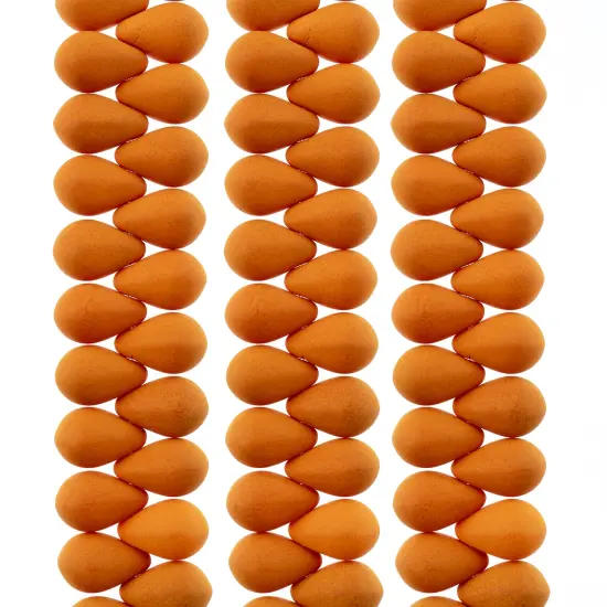 John Bead 114pcs 6x9mm Czech Glass White Alabaster Velvet Drop Bead Strands Mustard Yellow {1}