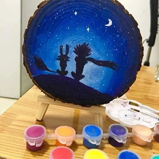 Unfinished Natural with Tree Bark Wood Slices 10 Pcs {2}