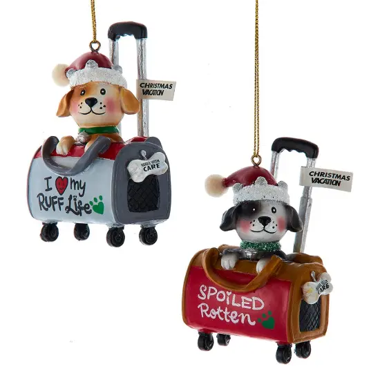 Dog in a Travel Bag Ornament - {2}