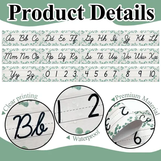 12 Pieces Alphabet Line for Classroom Wall Cursive {3}
