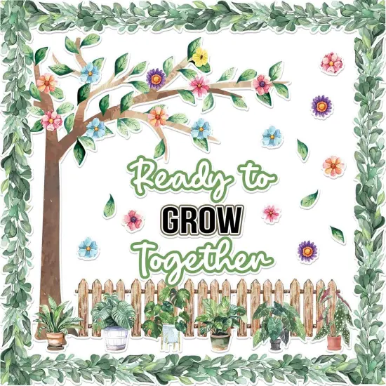 Greenery Tree Bulletin Board Classroom Decorations Set {1}