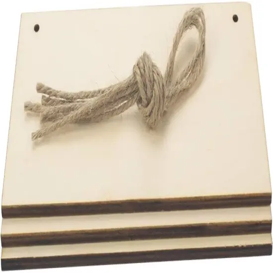 3pcs Unfinished Wood Sign Blank Rectangle Hanging Wooden Plaque {4}