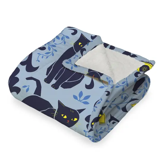 Halloween Silk Touch Sherpa Throw Blanket Eyes And Cats {4}