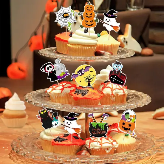 72 Pcs Halloween Cupcake Toppers {4}