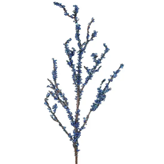 37" Blue Metallic Crushed Iced Spray - Elegant Winter Decor for Christmas {1}
