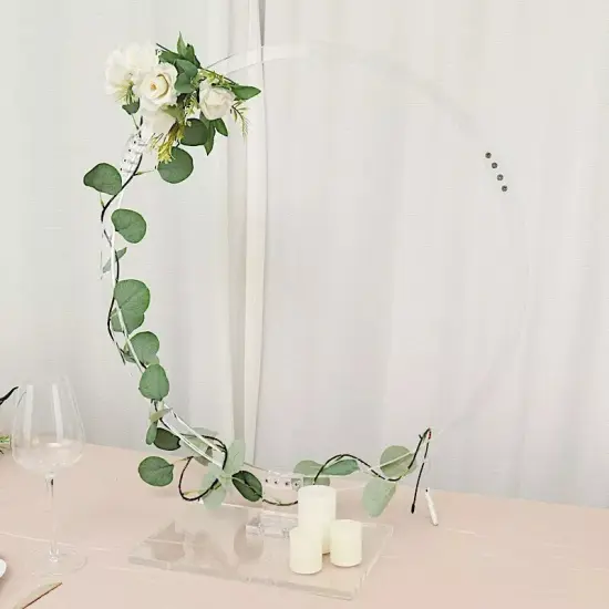 26" Clear Round Acrylic Floral Hoop Standing Wreath Centerpiece Ring Party Event {3}