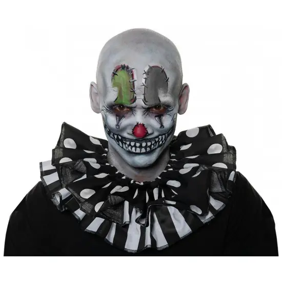 Unisex Clown Collar Adult Black and White Polkadots {1}