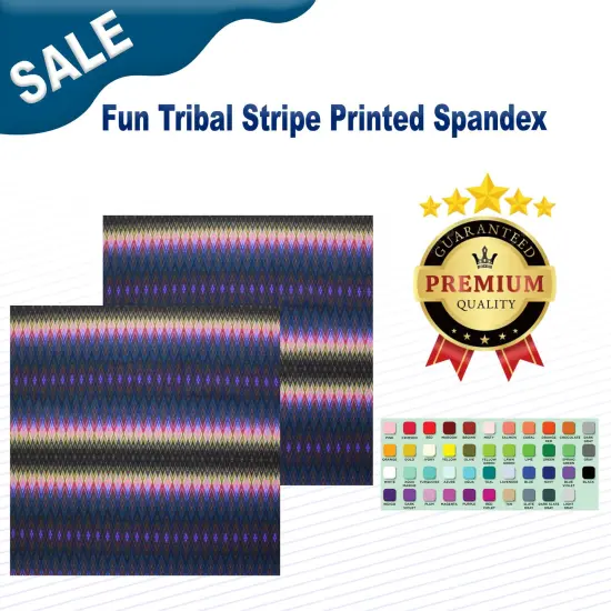 Fun Tribal Stripe Printed Spandex Fabric {2}