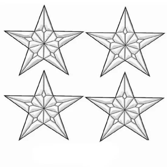 2-3/4" Exquisite Clear Glass 5 Point Star Bevel Cluster EC225 {1}