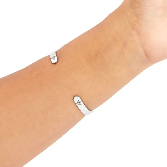 Inspirational Wrist Cuff Bracelet for Women, You Are Strong (2.6x2 In) Silver {7}