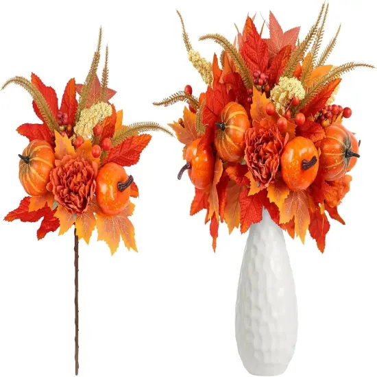 4PCS Artificial Autumn Pumpkin Berry Flower {1}