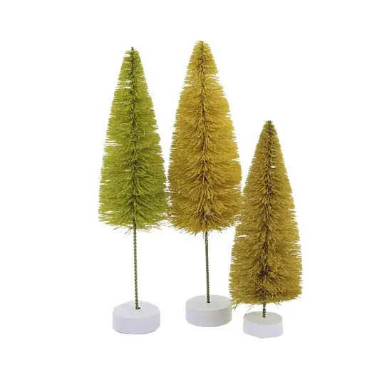 Cody Foster 15.5 Inch Spectrum Trees Rainbow Yellow Fall Decorative Tree Set , Thanksgiving Decor Bottle Brush Village Decorate {3}