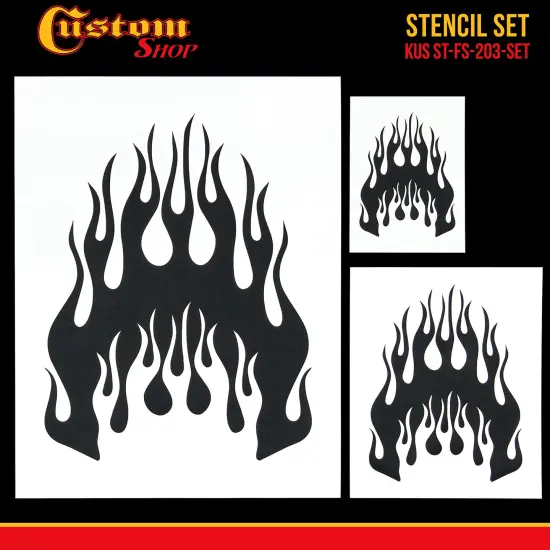 Custom Shop Airbrush Flame Licks Stencil Set (Flame Licks Design #1 in 3 Scale Sizes) - Laser Cut Reusable Templates {2}