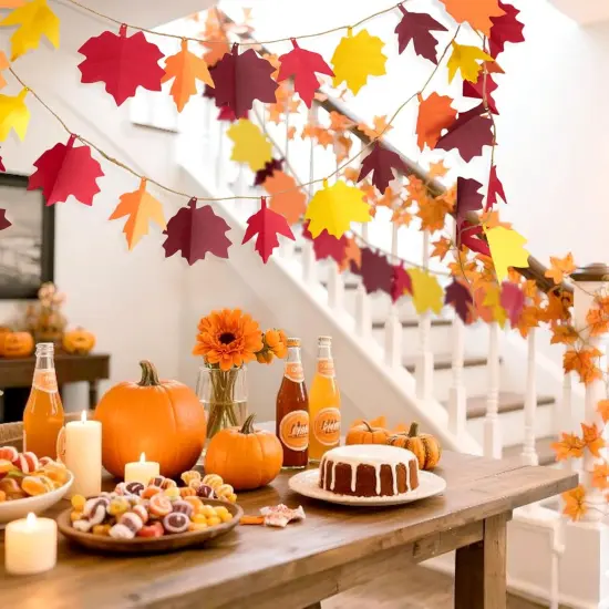 2 Pcs - Fall Leaves Garland Decorations {4}
