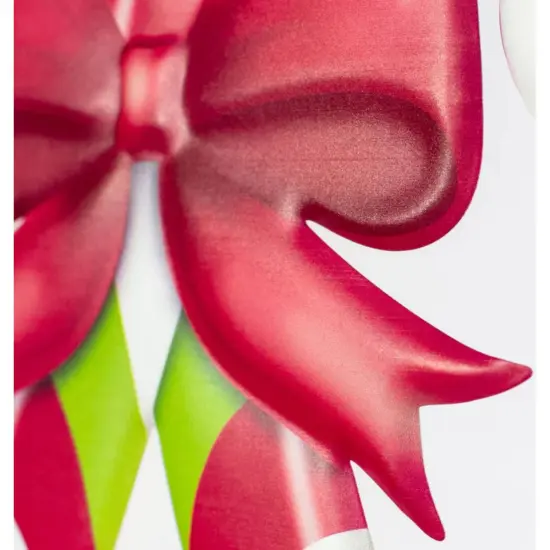 13" Metal Embossed Candy Canes: Lime Green/Red {2}