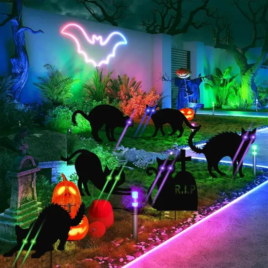 6 Packs Black Cat Halloween Decor Yard Signs with Stakes {3}