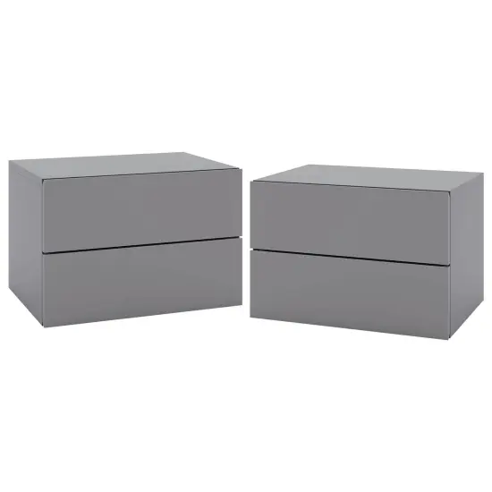 Costway 1/2 PCS Floating Nightstand with Drawer Storage Modern Floating Bedroom Shelf Gray {2}