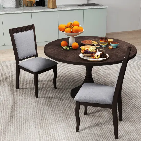 Costway 2PCS/4PCS Wood Dining Chairs with Rubber Wood Frame Padded Seat High Backrest {5}