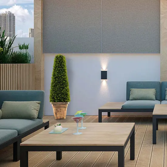 Costway 3 FT Artificial Boxwood Topiary Tree Potted Fake Tree Indoor & Outdoor Faux Tree {5}