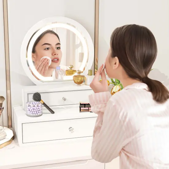 Costway Vanity Mirror with 2 Slide-out Drawers 3 Lighting Modes & Adjustable Brightness {4}