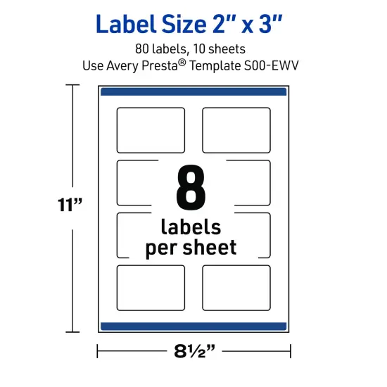 Avery Printable Rectangle Labels with Sure Feed Technology, Pre-Printed Gold Lace Trim Pattern, Glossy White, 2" x 3", Laser & Inkjet Compatible, 80 Total, Great for Branding, Marketing, and Events {5}