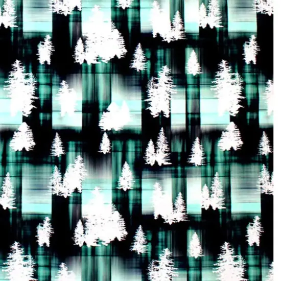 Pine Forest Mint Black Printed Spandex {4}