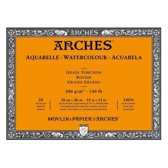 Arches Artist Watercolor Blocks, 140 lb Rough 10x14" (20 Sheets) {1}