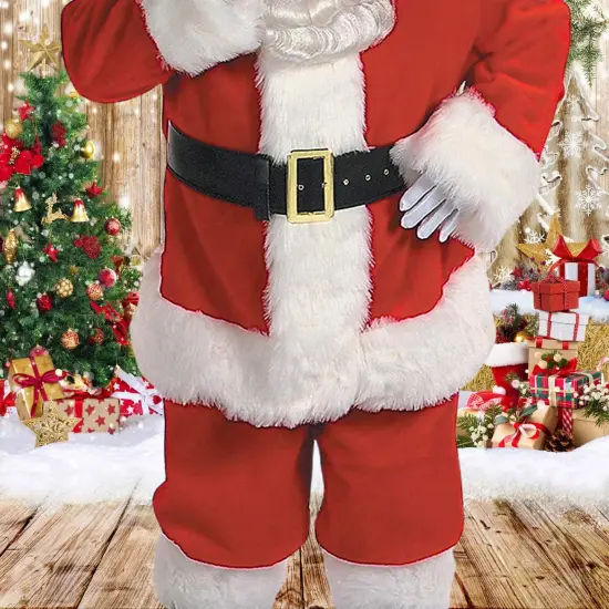 Professional Santa Suit Deluxe Plush Coat & Pants {4}