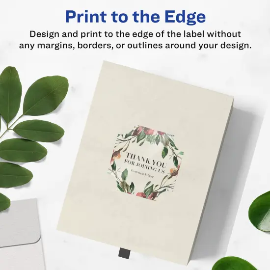 Avery Glossy Clear Square Scalloped Labels with Sure Feed, 1-5/8" x 1-5/8" {3}