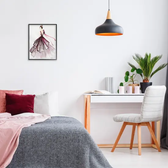 Stupell Industries Feminine Fashion Gown Framed Giclee By Texturetones {2}