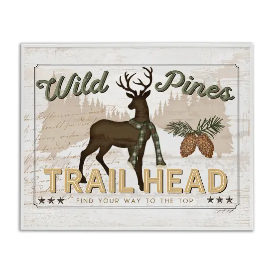 Stupell Industries Wild Pines Trailhead Framed Giclee By Jennifer Pugh {1}