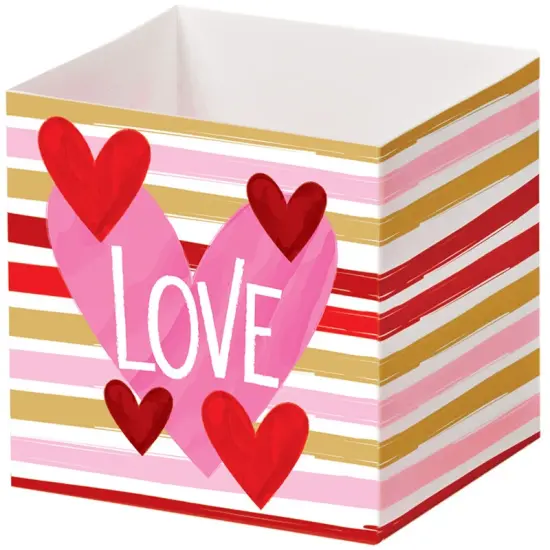 Pack/6: Hello Love Square Party Favor Box - 3-3/4 x 3-3/4 x 3-3/4" {1}