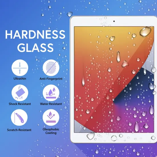 2 Pack Screen Protector for iPad 9th 8th 7th Generation (10.2 inch iPad) (2021/ 2020/ 2019 Models), Tempered Glass HD Clear {3}