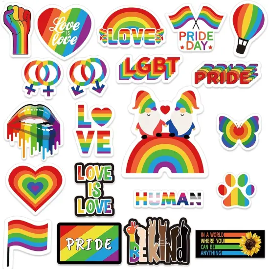 Pride Rainbow Magnetic Stickers, 22pcs Pride Car Water-Repellent Magnets Decorations Accessories for Pride Day Parade Supplies Home Fridge Car Bumpers Party Decor {1}