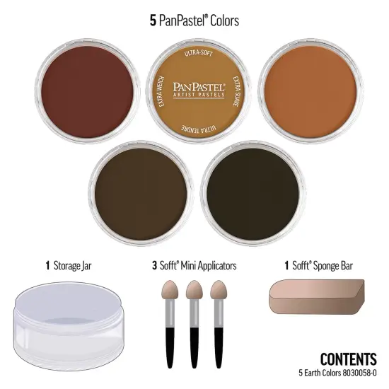 PanPastel Artists&rsquo; Painting Pastels Set - Extra Dark Earth Colors, Set of 5 {2}
