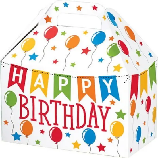 Pack/6: Birthday Banner Gable Box - 8-1/2 x 5 x 5-1/2" {1}
