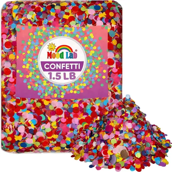 Multicolor Confetti - Mexican Colorful Party Confetti - 1.5 LBs/680 grams - Round Tissue Confetti {1}