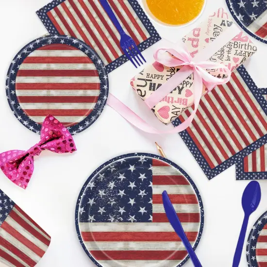 168Pcs Retro Independence Day Tableware Set {2}