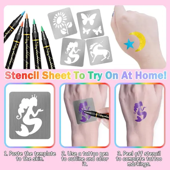 Paint Stencils Kit on Face and Body (183 PCS Stencil) {4}