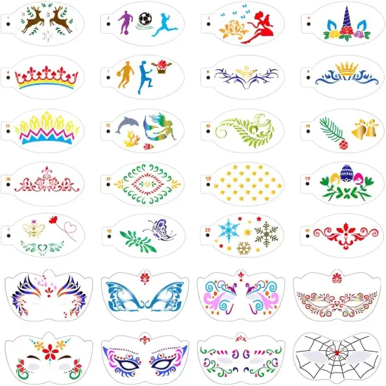28 Pcs Face Paint Stencils(Mix02) {5}