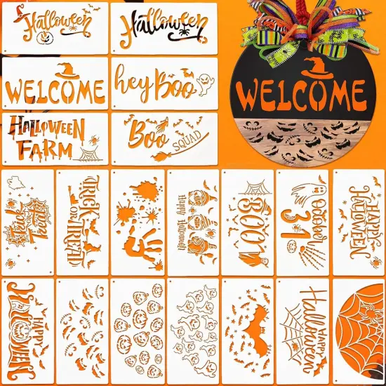 20 Pcs Welcome Stencil(Halloween Style) {1}